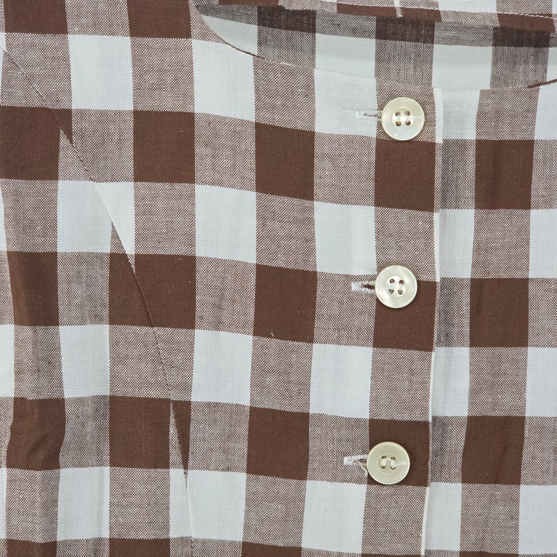 일본 빈티지 브라운 체크 민소매 코튼 원피스 상품이미지8