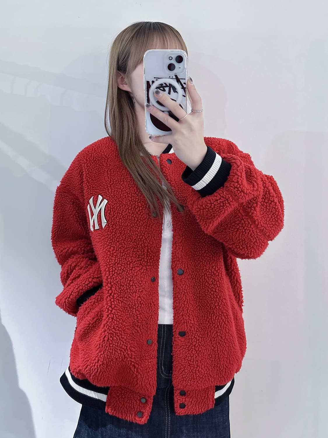 MLB 뉴욕 양키스 레드 플리스 자켓 상품이미지1