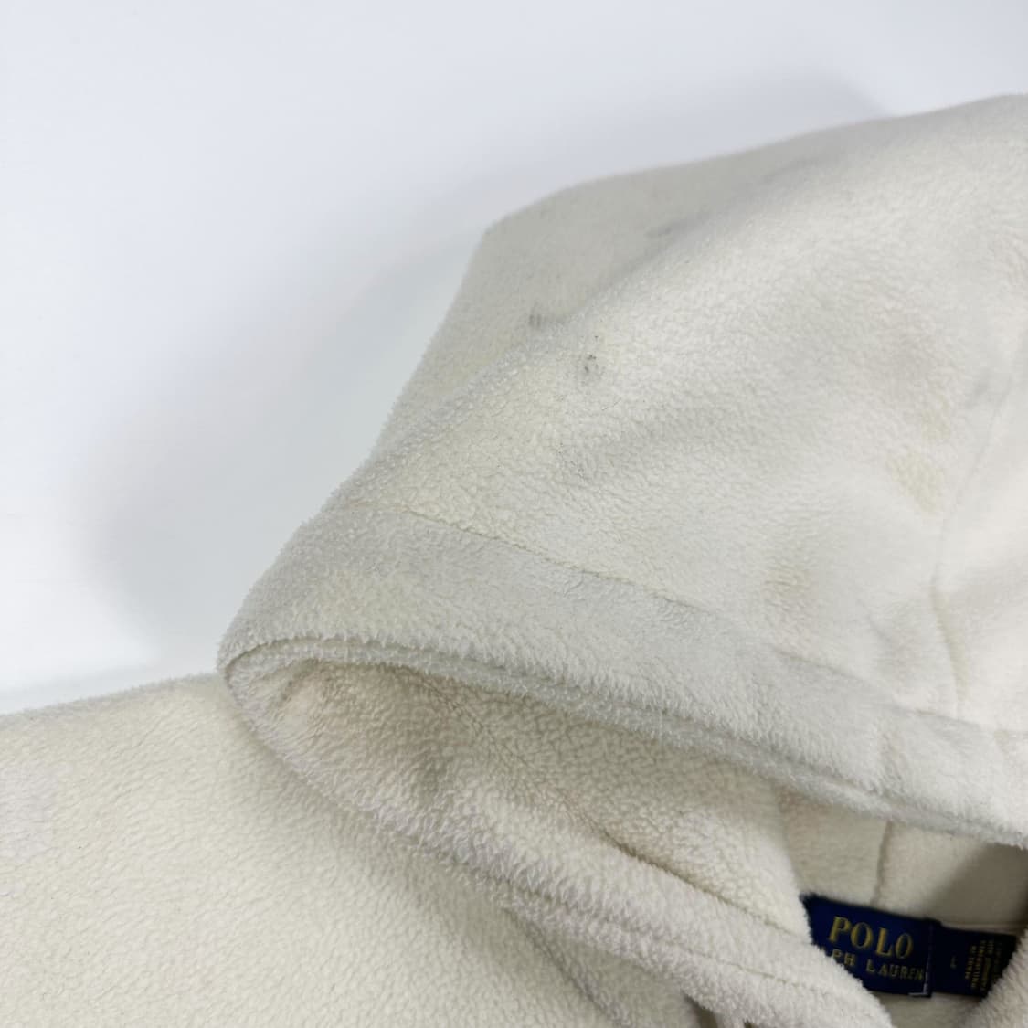 (오염존재) 폴로 랄프로렌 스펠아웃 플리스 후드티 아이보리 L 상품이미지4