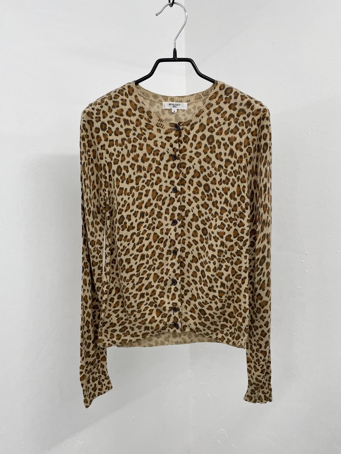 갸루 호피 버튼 가디건 상품이미지1