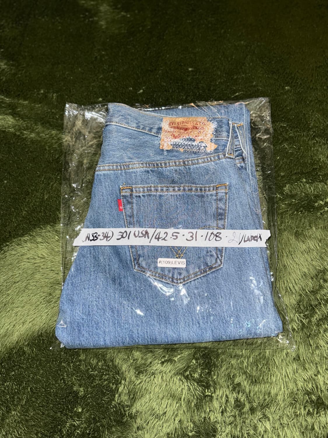 [W33/L34] 리바이스 501 USA 블랭크탭 리페어 데님 팬츠 상품이미지10
