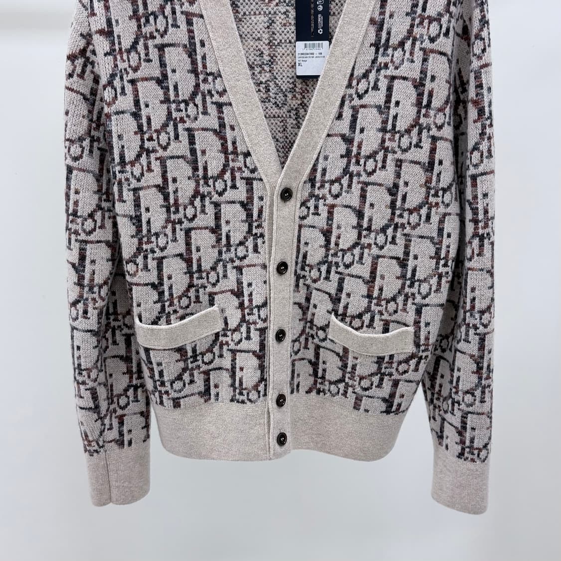 [미사용/XL] 디올 오블리크 자카드 가디건 베이지 상품이미지3