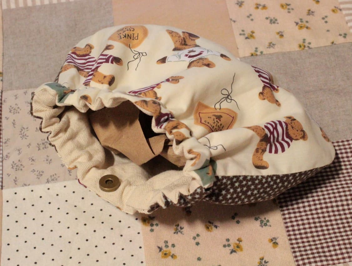 핸드메이드 곰무늬 밴딩 파우치 상품이미지6