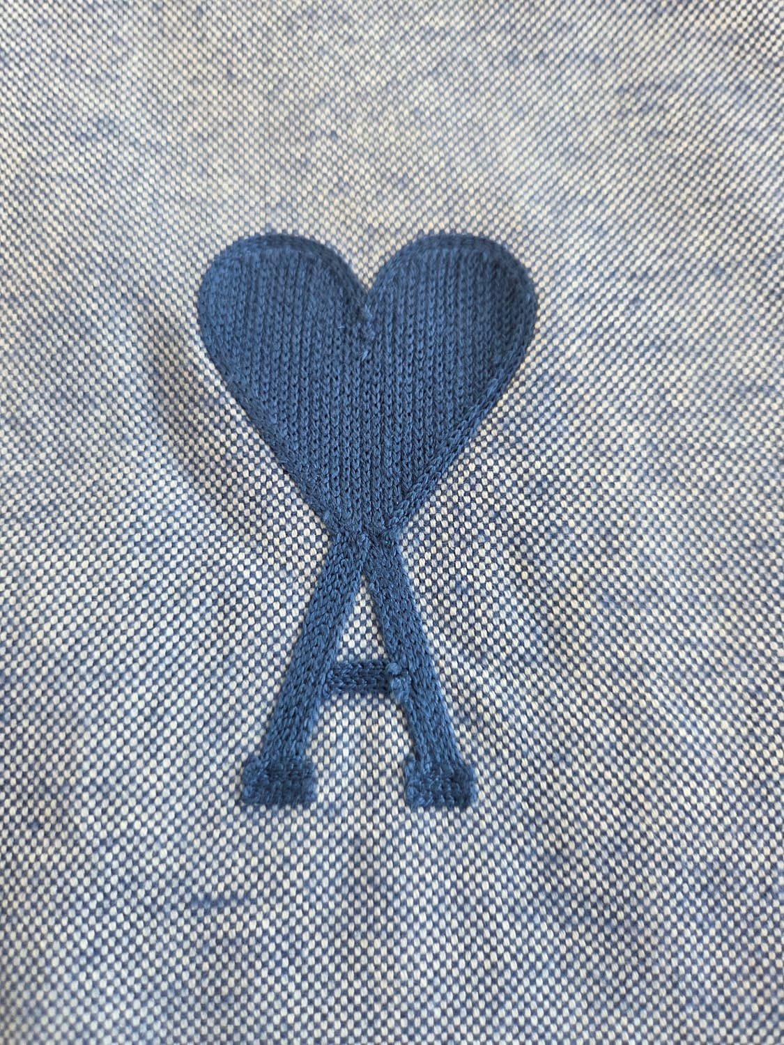 아미 공용 스몰 하트 로고 버튼 다운 셔츠 블루 39 상품이미지4