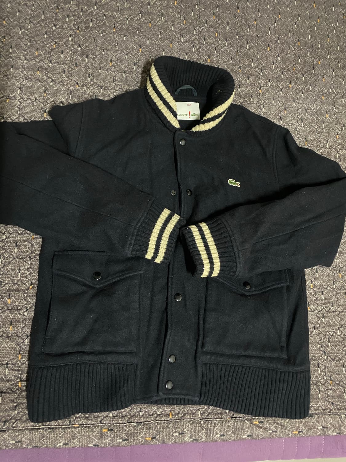 라코스테 남성 바시티 자켓 네이비 상품이미지2