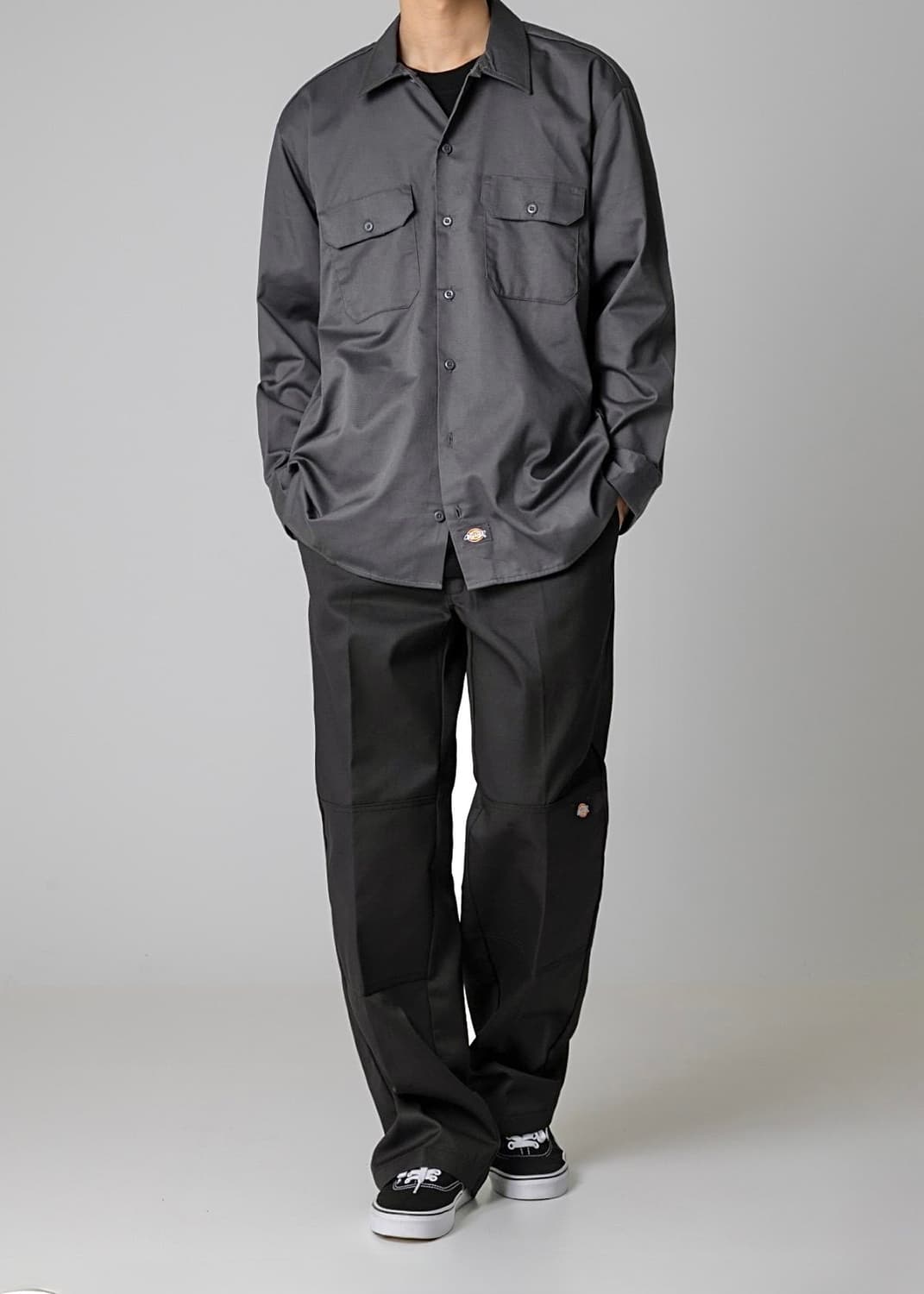 디키즈 더블니 28 x 32 블랙 루즈핏 워크 치노 팬츠 바지 와이드 상품이미지3