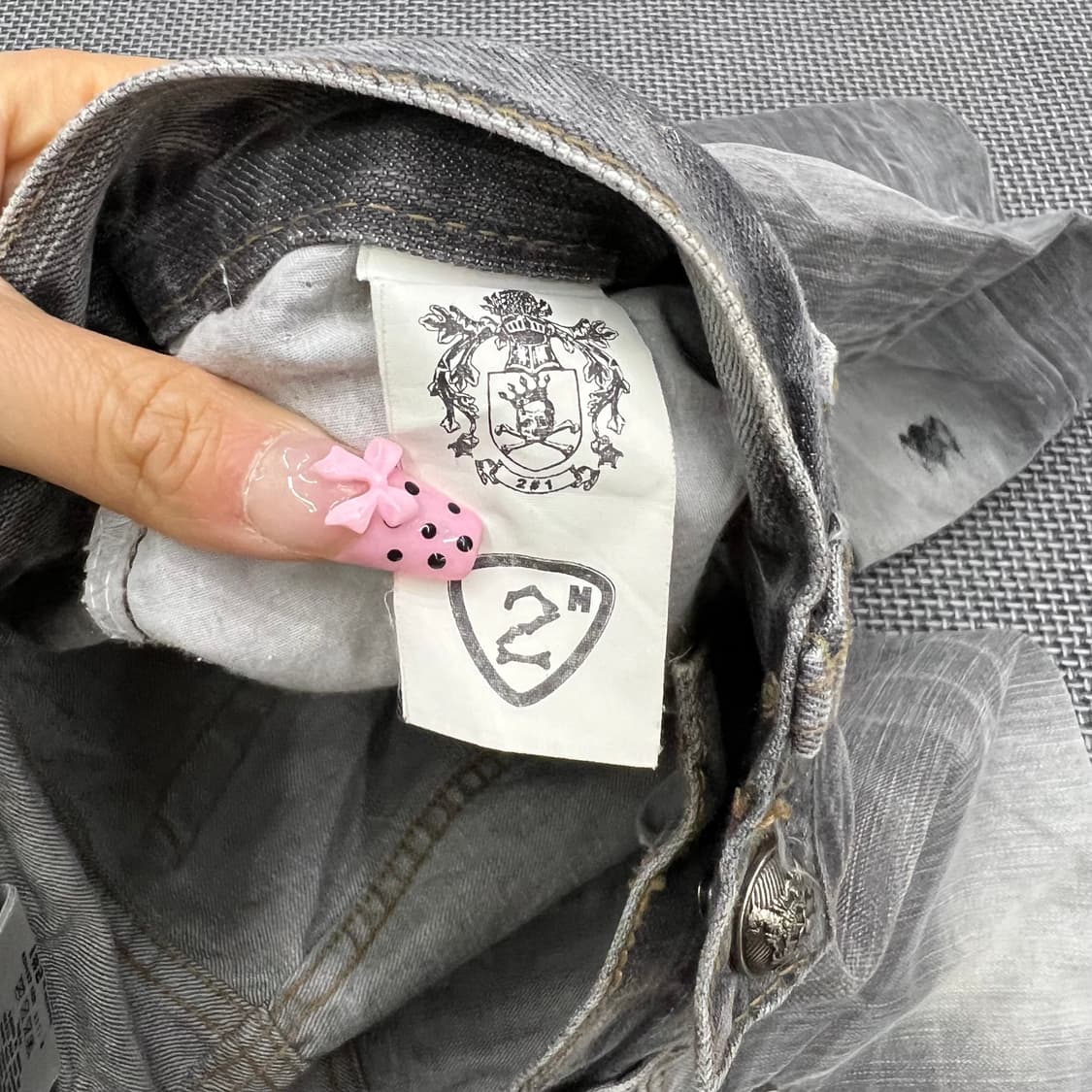 빈티지 워싱 스터드 데님팬츠 상품이미지5