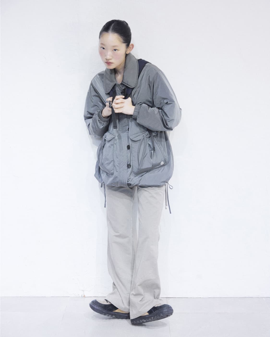 코이세이오 라운드 봄버 자켓 다크그레이 상품이미지1