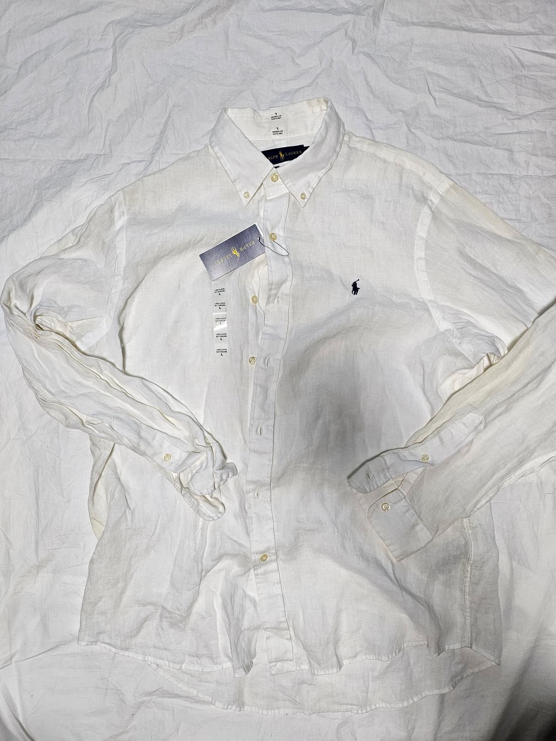 폴로랄프로렌 린넨 셔츠 화이트 데드스탁 L 상품이미지1