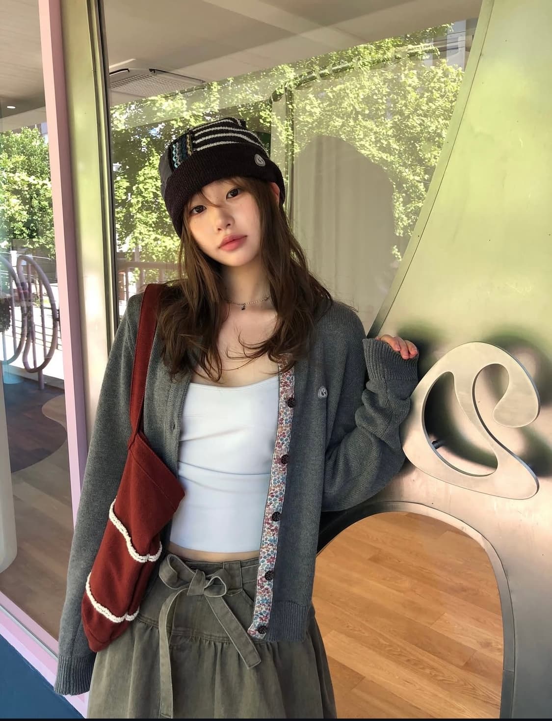 코이세이오 PUFFY COTTON SKIRT BROWN 상품이미지1