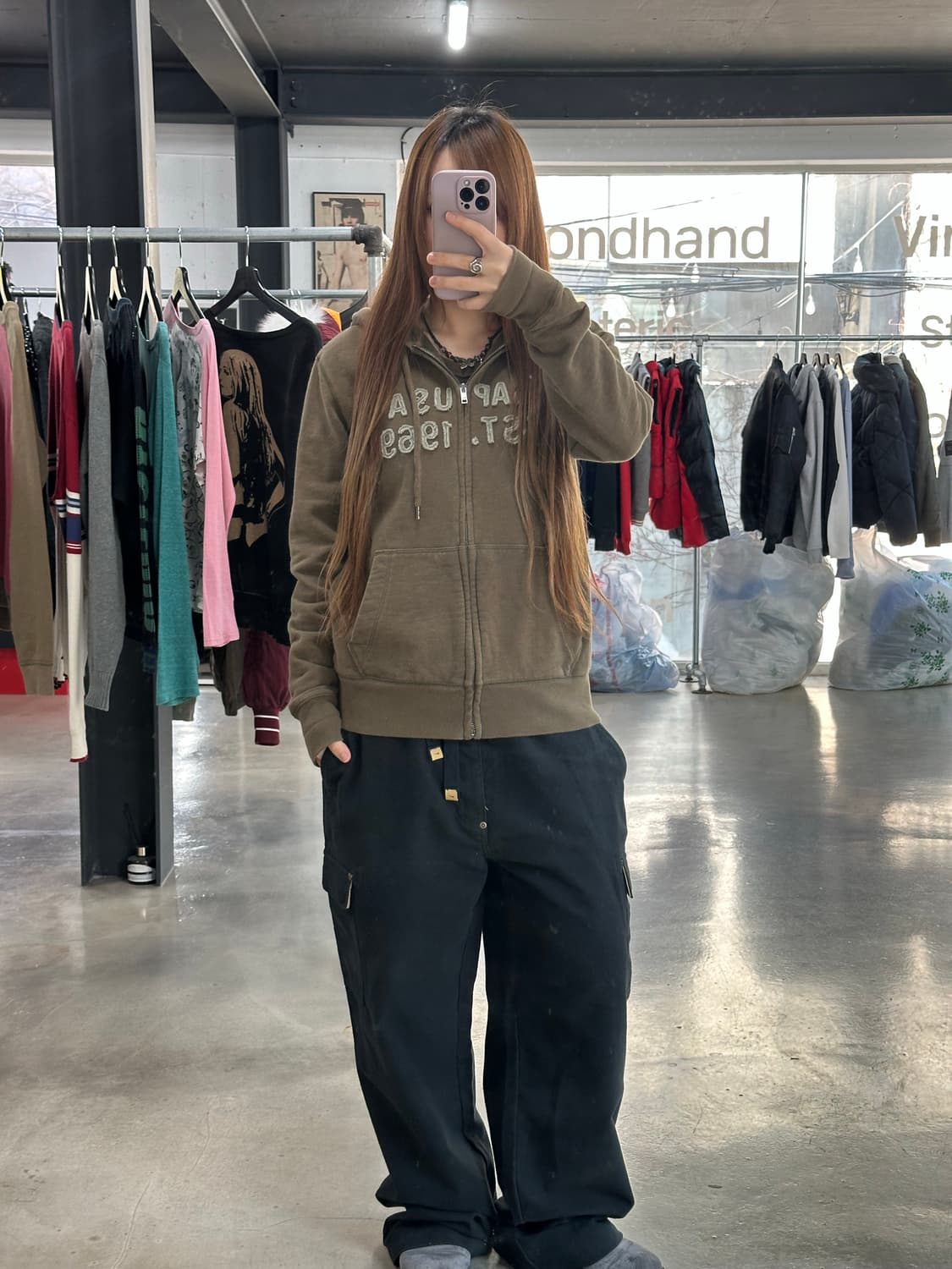 갭 USA 데미지로고 후드집업 상품이미지3