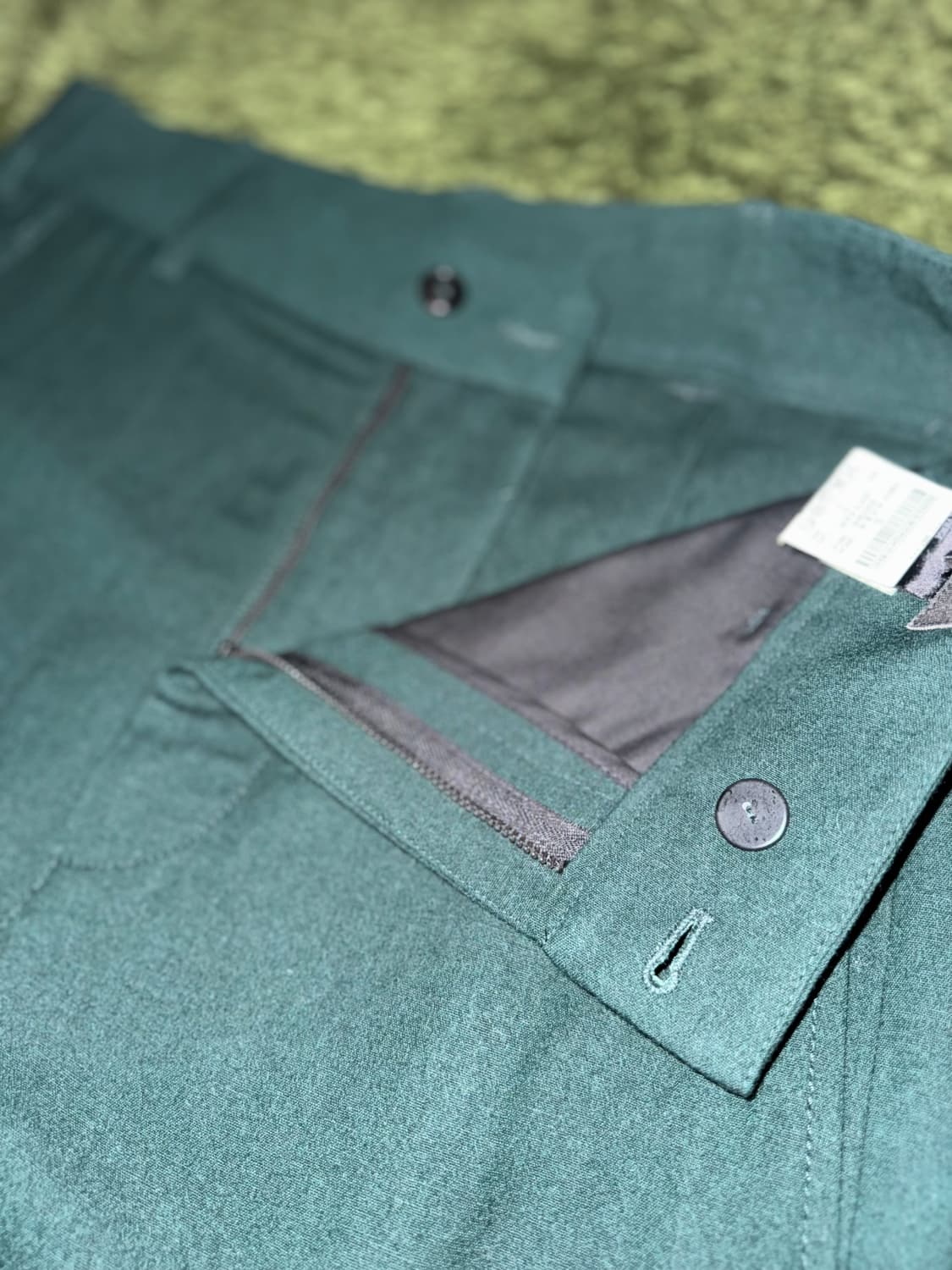 [S] 앤드뮐미스터 패널 디테일 울 트라우저 팬츠 그린 상품이미지3