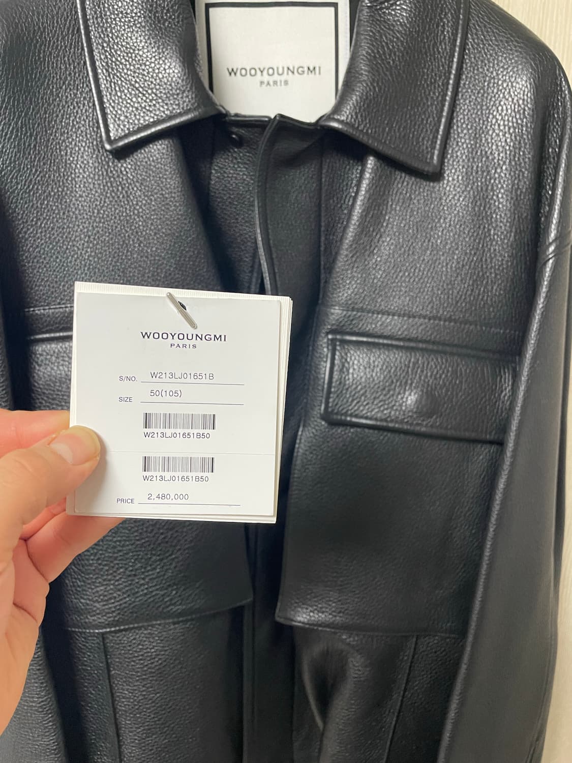 50사이즈, 우영미 21fw 사슴 가죽자켓 블랙 상품이미지10