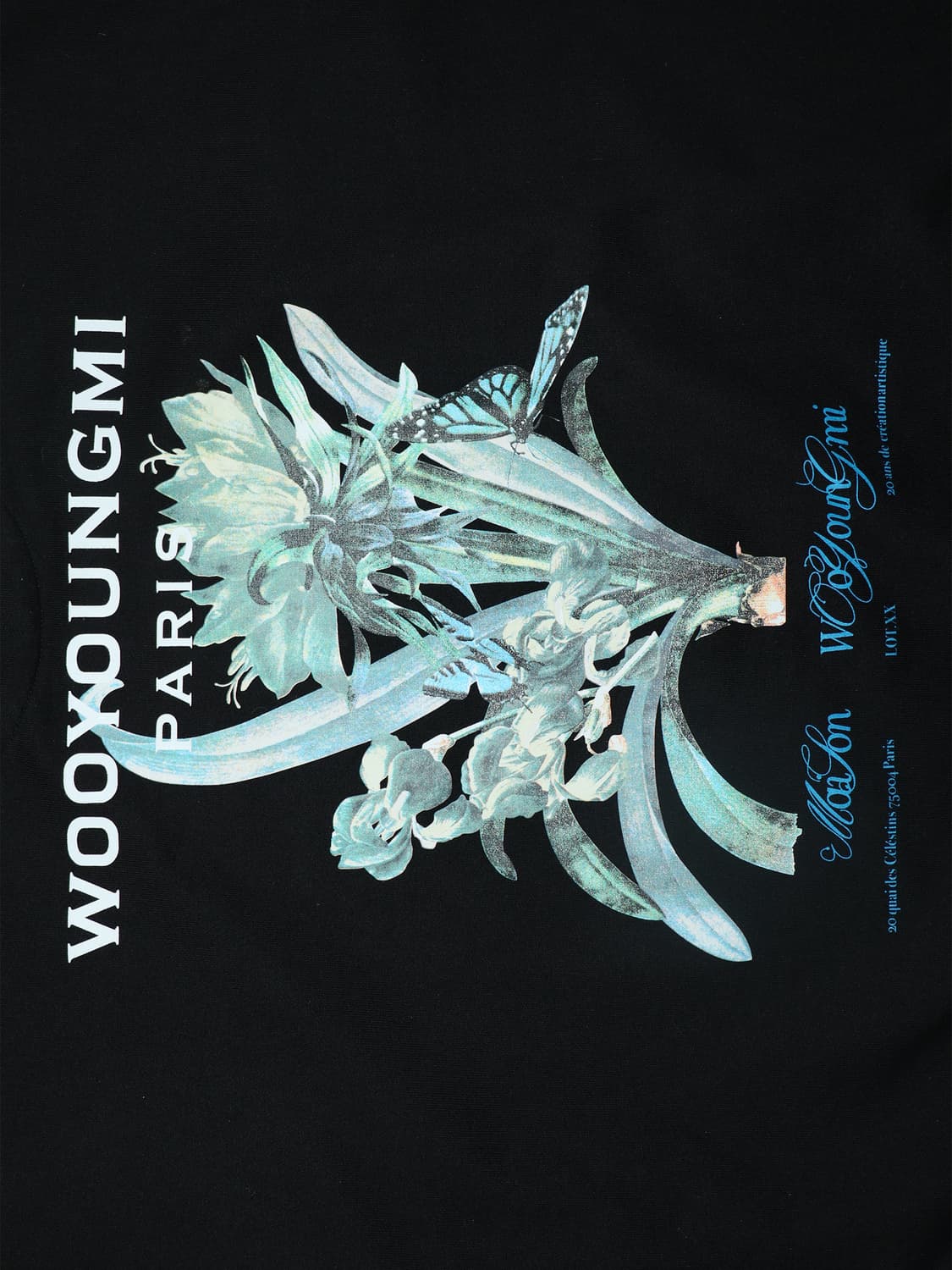 [정품]우영미 플라워 프린팅 블랙 맨투맨 상품이미지2