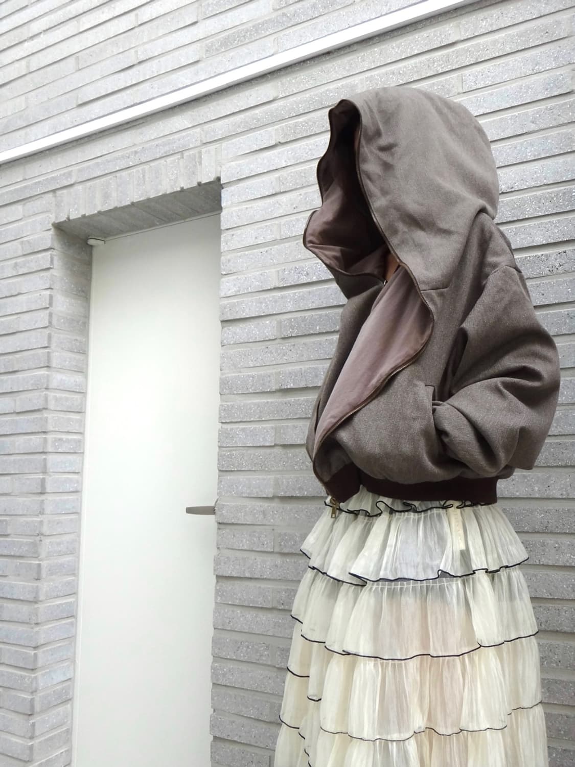 Multi way lining zip up jacket / brown 상품이미지2