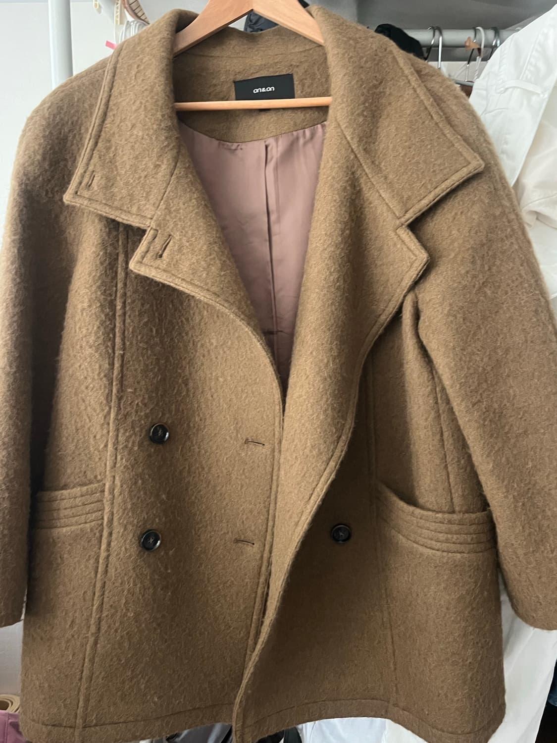 온앤온 더블 하프코트 카멜색상 S 상품이미지7