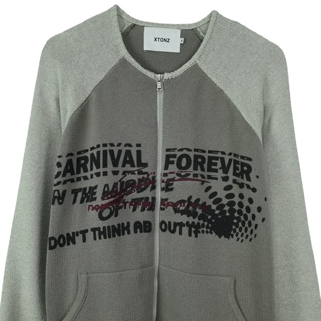 [엑스톤즈] 오버사이즈 그래핏 집업 니트 가디건 M18805 상품이미지4