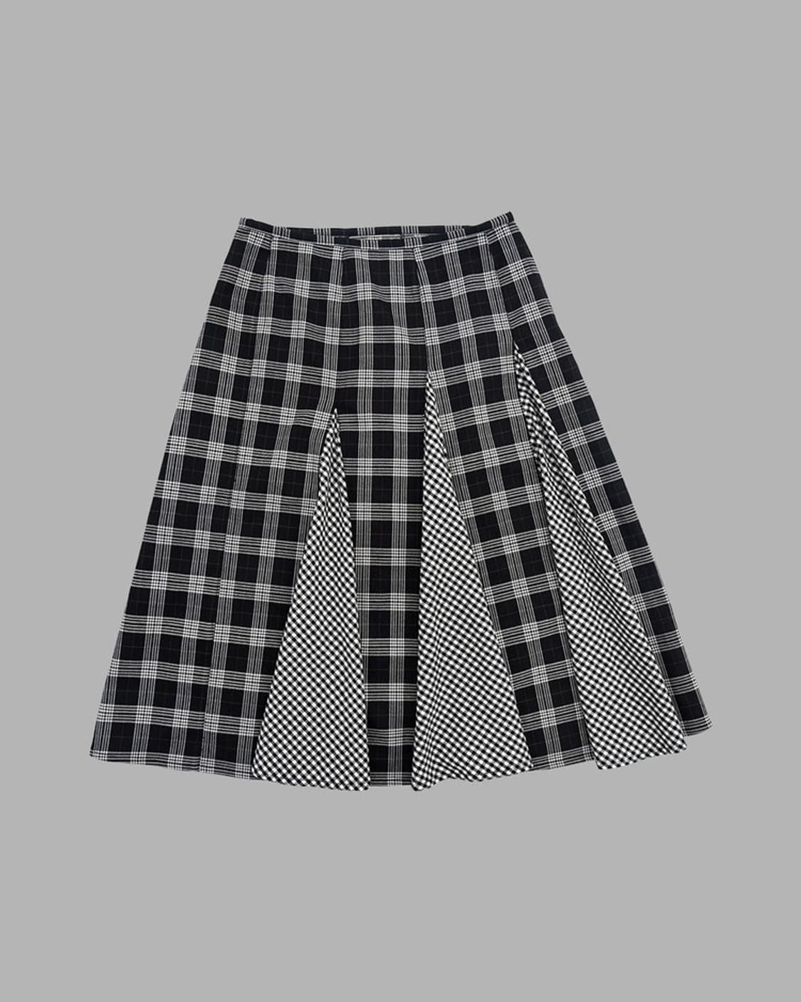더뮤지엄비지터 체크믹스스커트 상품이미지1