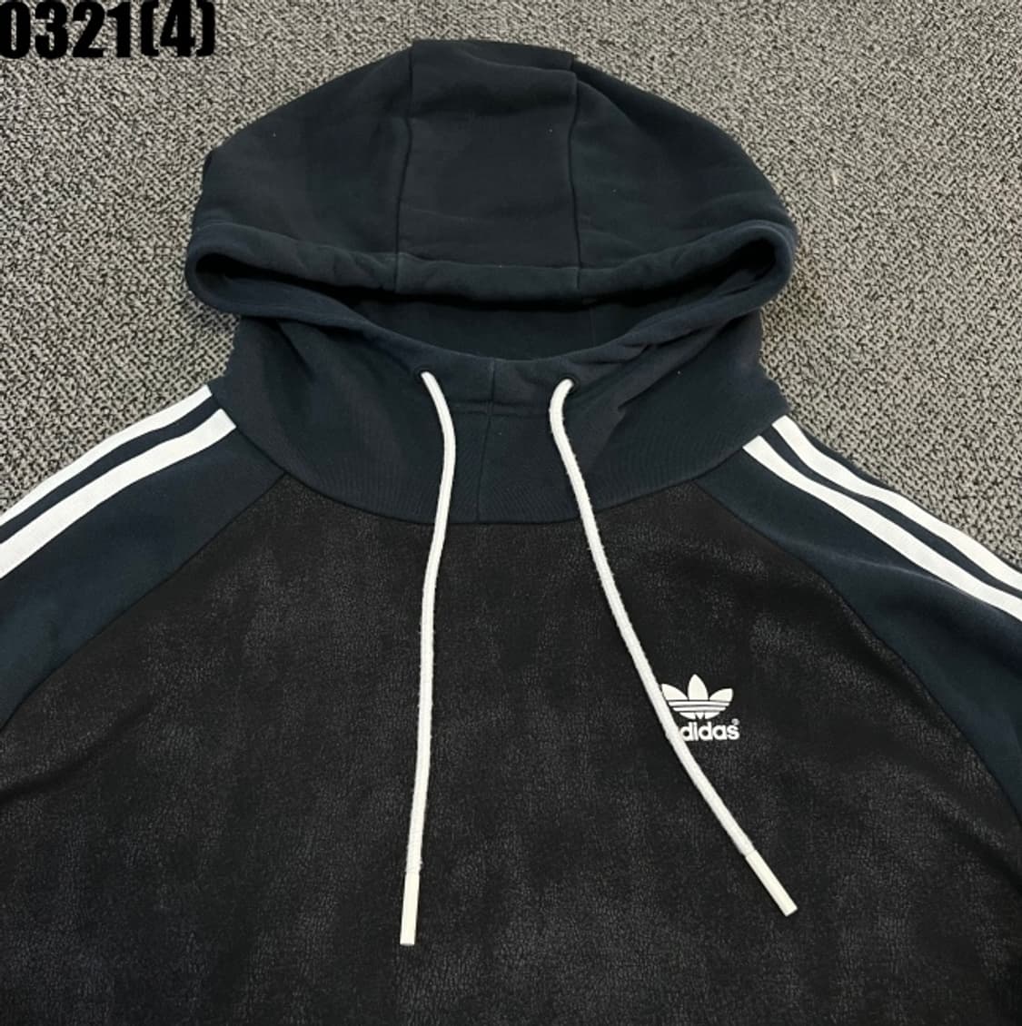 85 아디다스 삼선 후드티 블랙 지퍼 포인트 0321(4) 상품이미지3