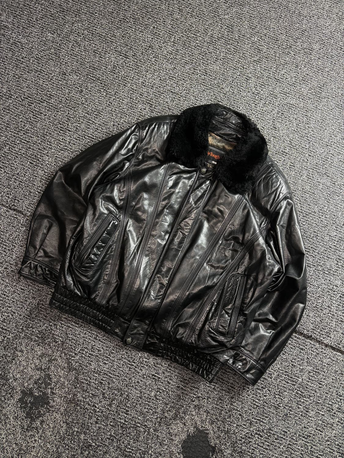 빈티지 아카이브 퍼 카라 카우하이드 레더 자켓 3240 상품이미지1