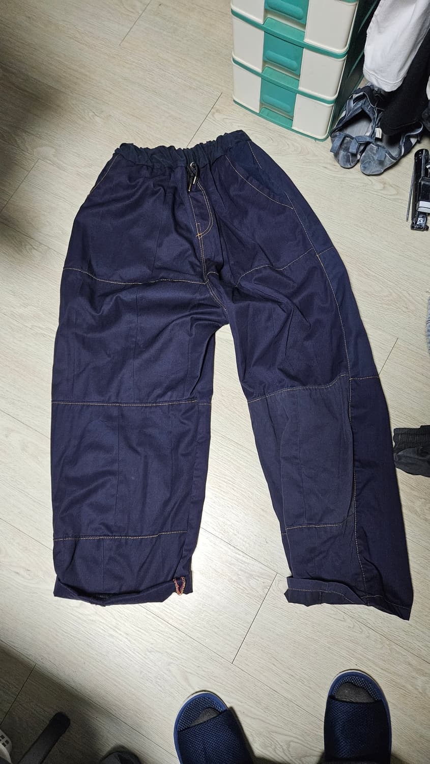 네이비 배기핏 와이드 벌룬 팬츠 상품이미지1