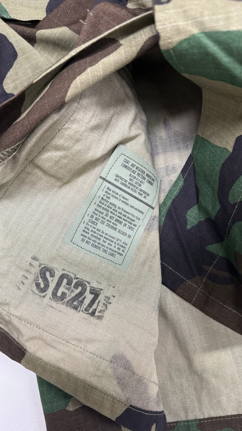 [S/L] 미군 오리지널 우드랜드 립스탑 카모 BDU 자켓 상품이미지3