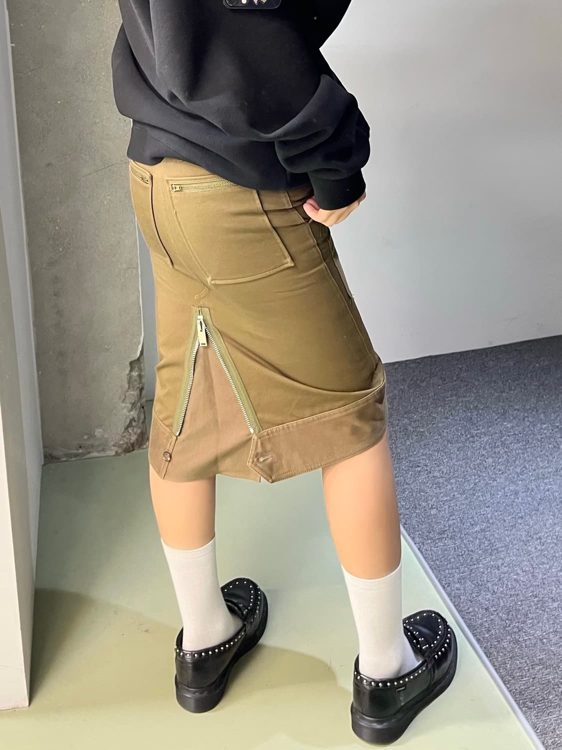 셀린느 더블 집 밀리터리 미디 스커트 상품이미지3