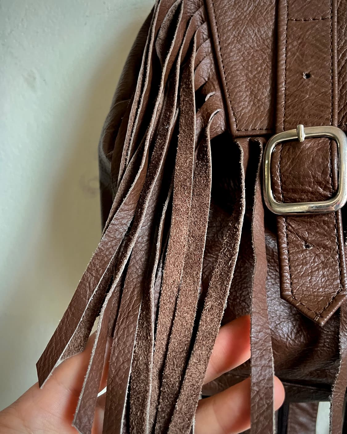 1980-90s Sercal Leather Fringe 2-Way Bag 상품이미지5