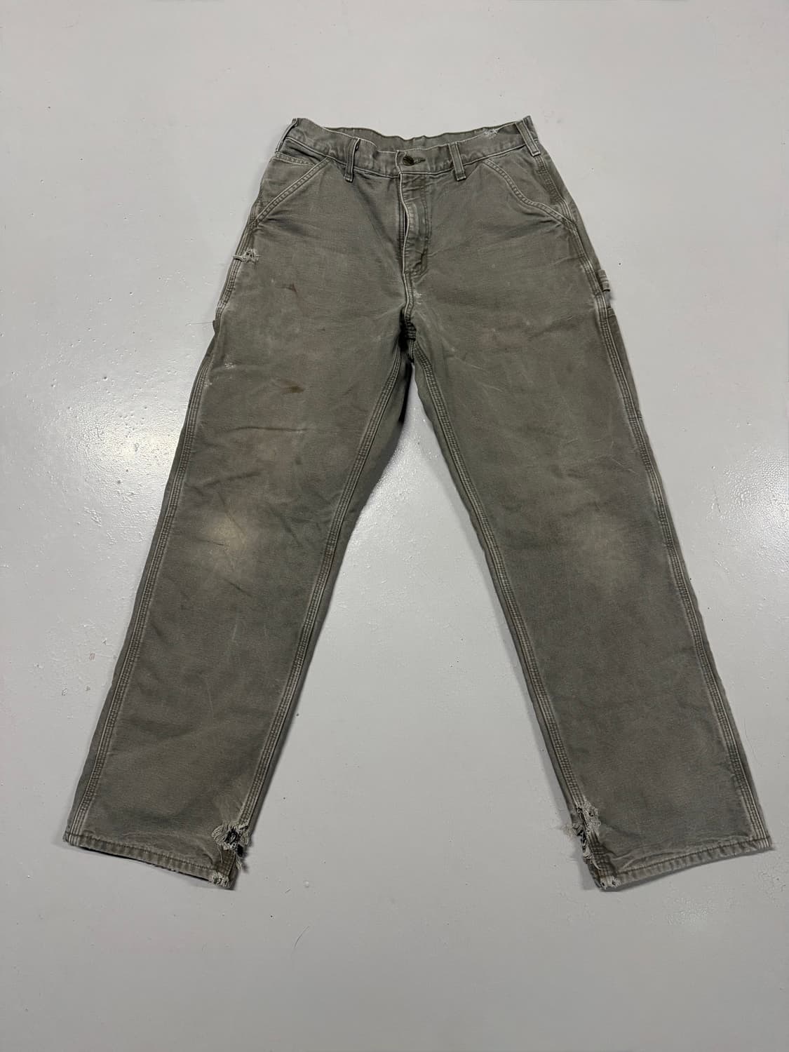 (32) 칼하트 B11 체크 라이닝 모스그린 카펜터 워크팬츠 상품이미지2