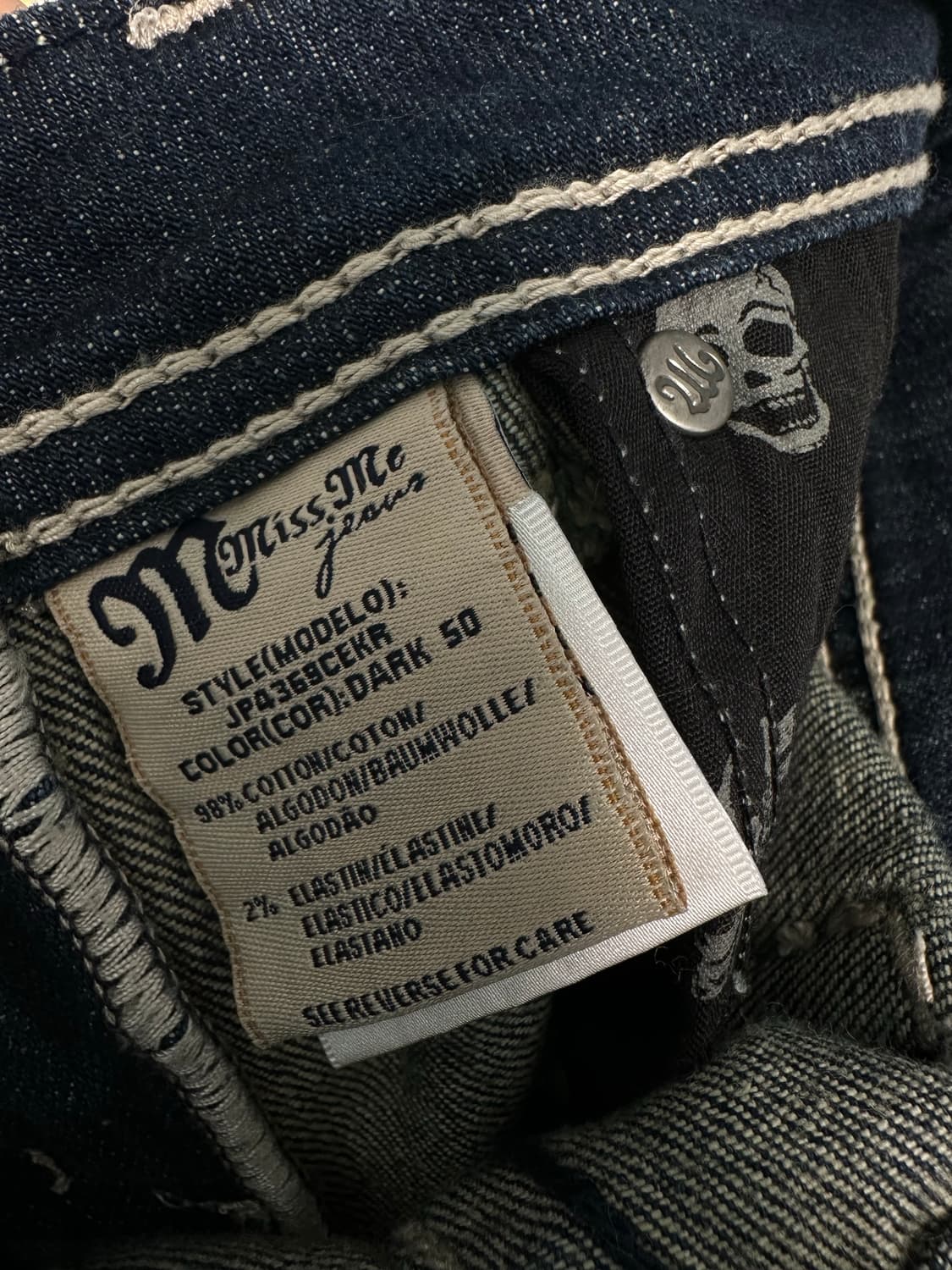 미스미 디테일 백패치 부츠컷 데님팬츠 y2k 펑크 상품이미지8