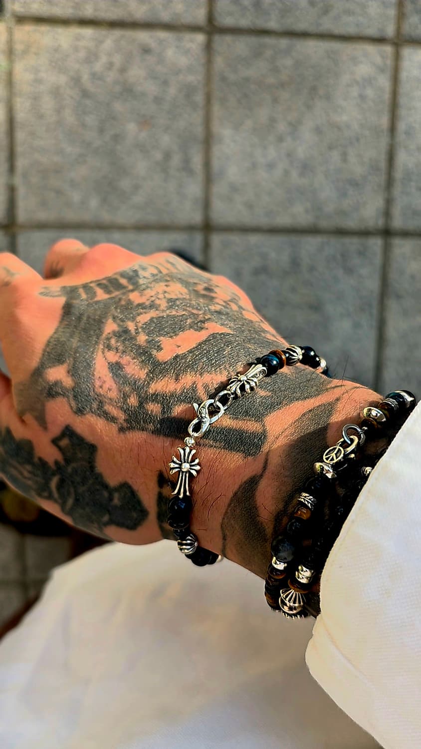 Silver 925 Gothic Cross & Blue Tiger Eye 상품이미지4