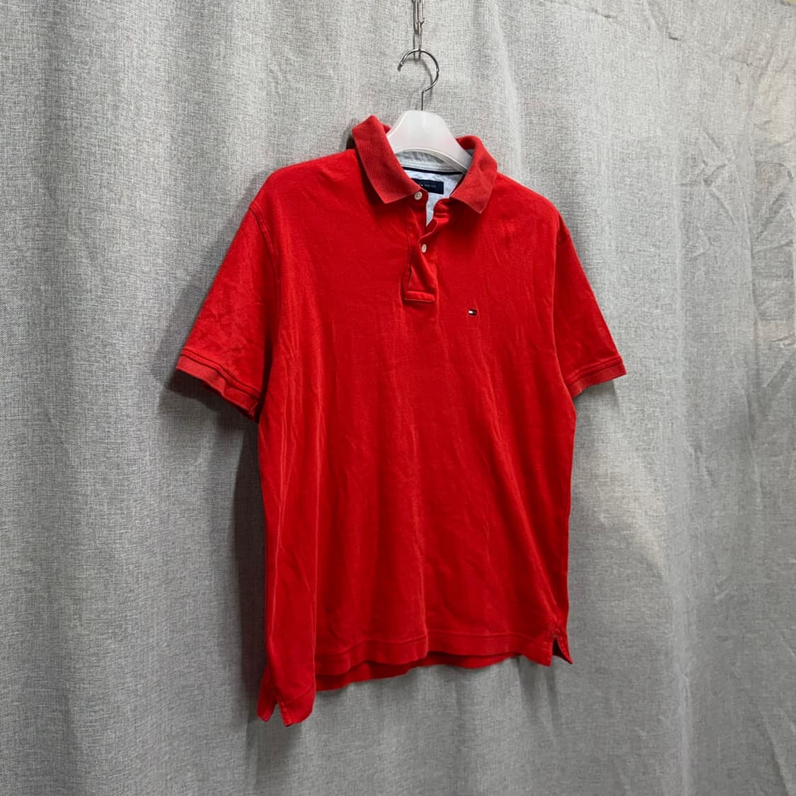 [해외L] 타미힐피거 레드 코튼 반팔 폴로티셔츠 상품이미지2