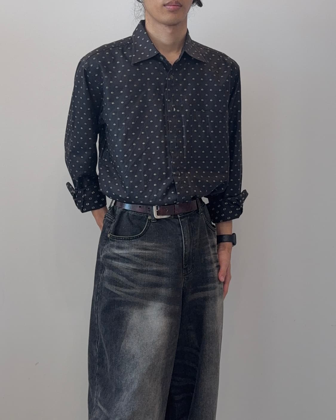 블랙 패턴 셔츠 상품이미지5