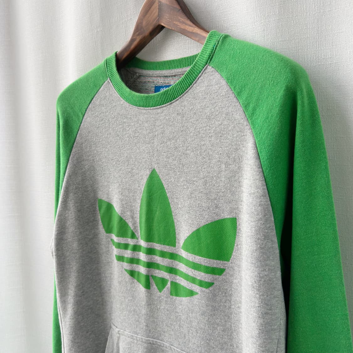 아디다스 빅 트레포일 포켓 맨투맨 멜란지 그레이 그린 110 상품이미지6