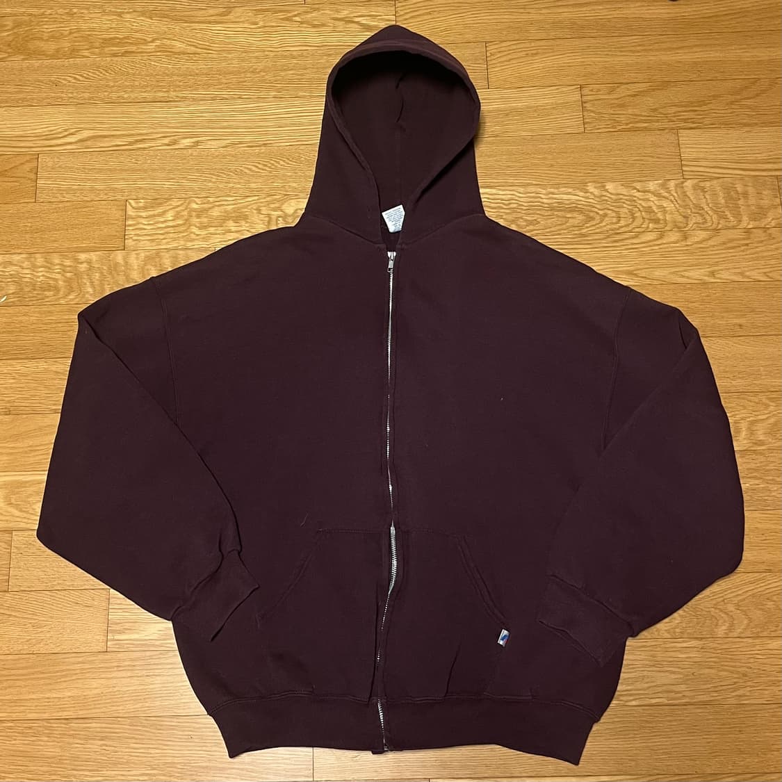 [XL] 00s 빈티지 러셀 후드집업 버건디 브라운 상품이미지1