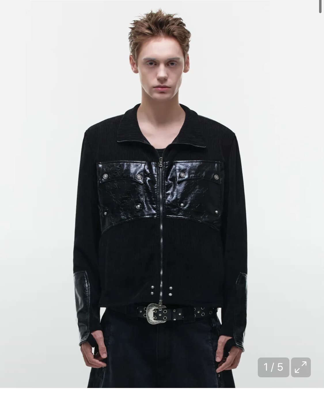 오퍼스0012  래더 패치 니트 집업 M 상품이미지1