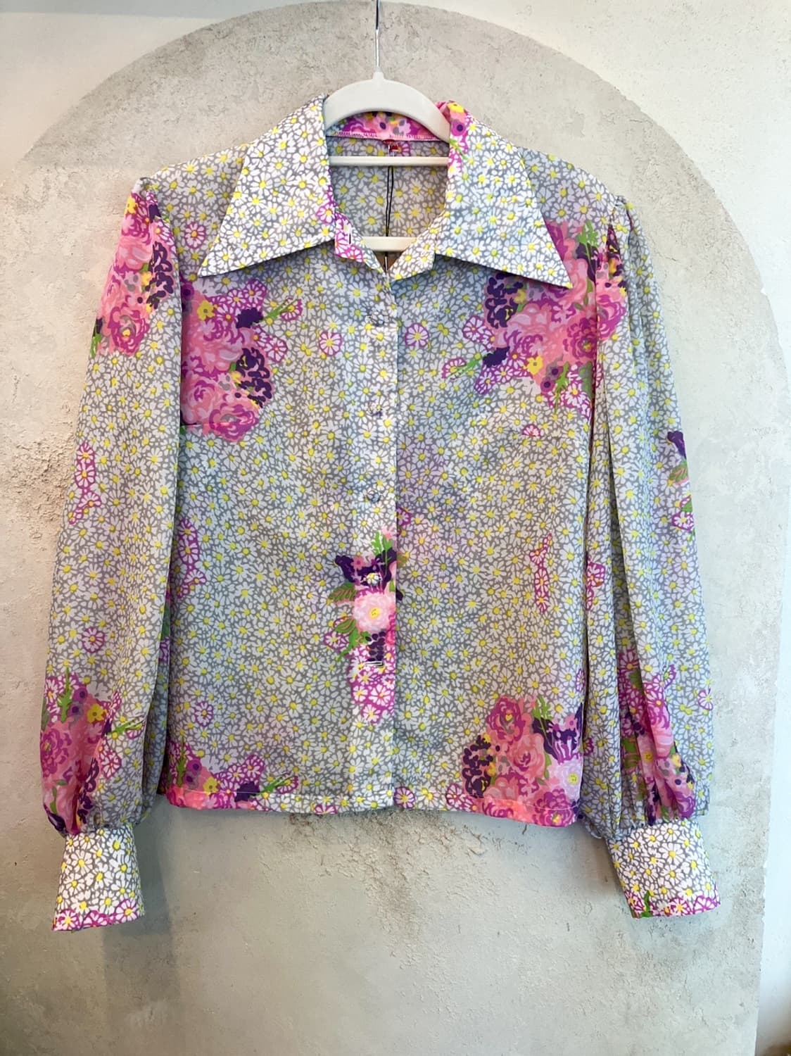 1970’s 빈티지 프랑스 플라워 블라우스 상품이미지3