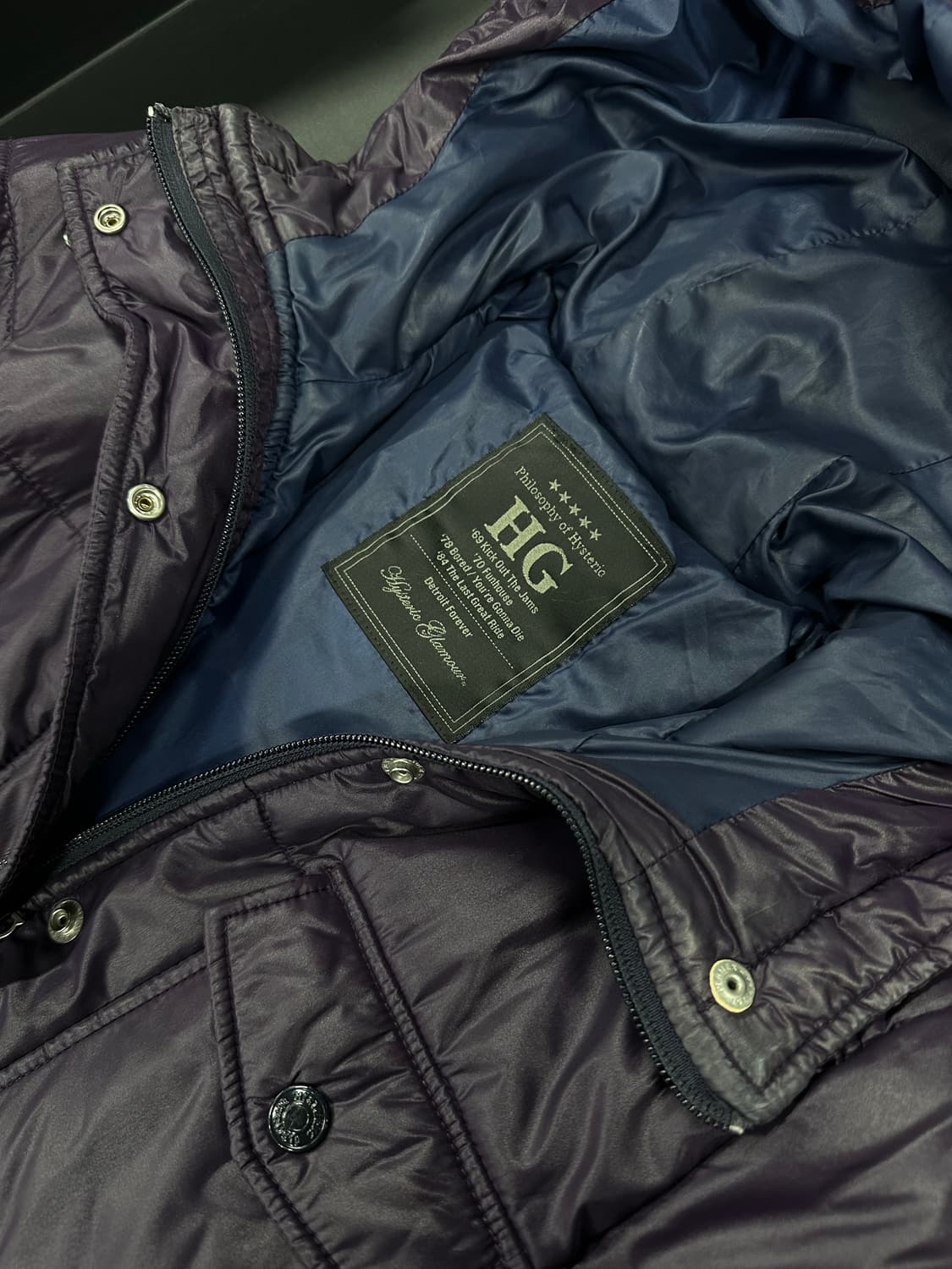 히스테릭 글래머 나일론 다운 자켓 퍼플 상품이미지5