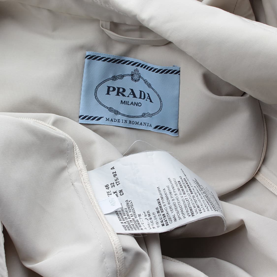 프라다 오트밀 더블버튼 트렌치코트 44 상품이미지3