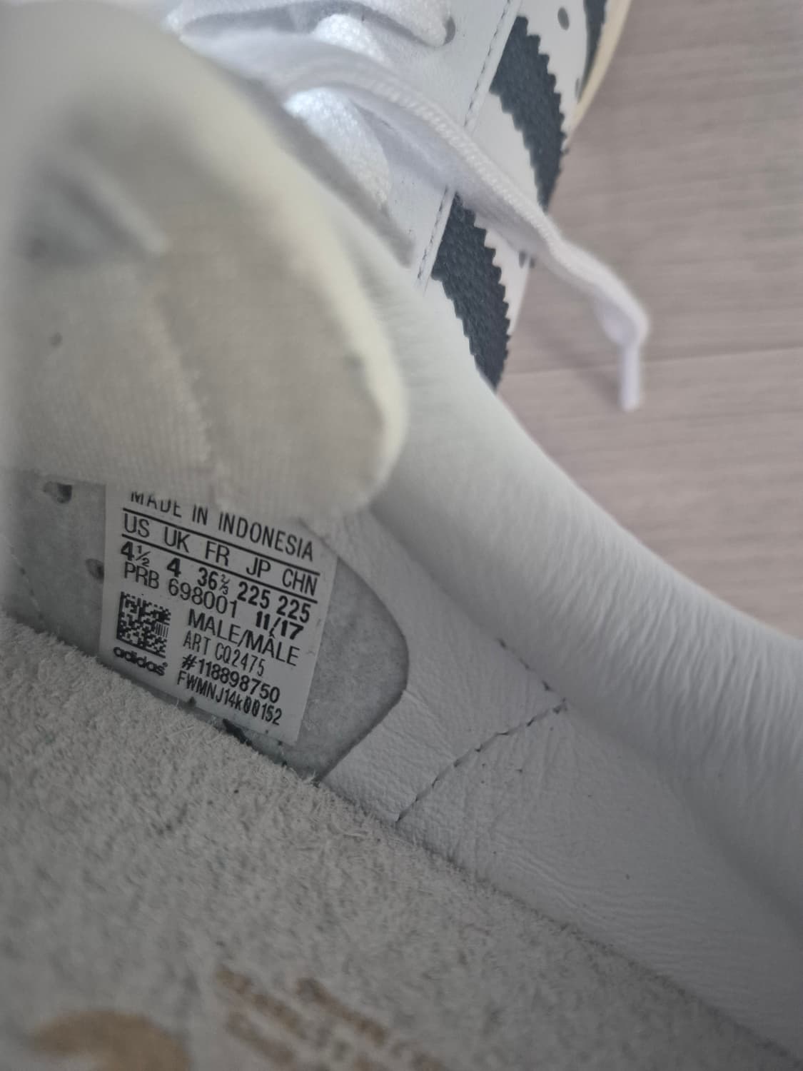 아디다스 슈퍼스타OG 흰색 신발 225mm 상품이미지4