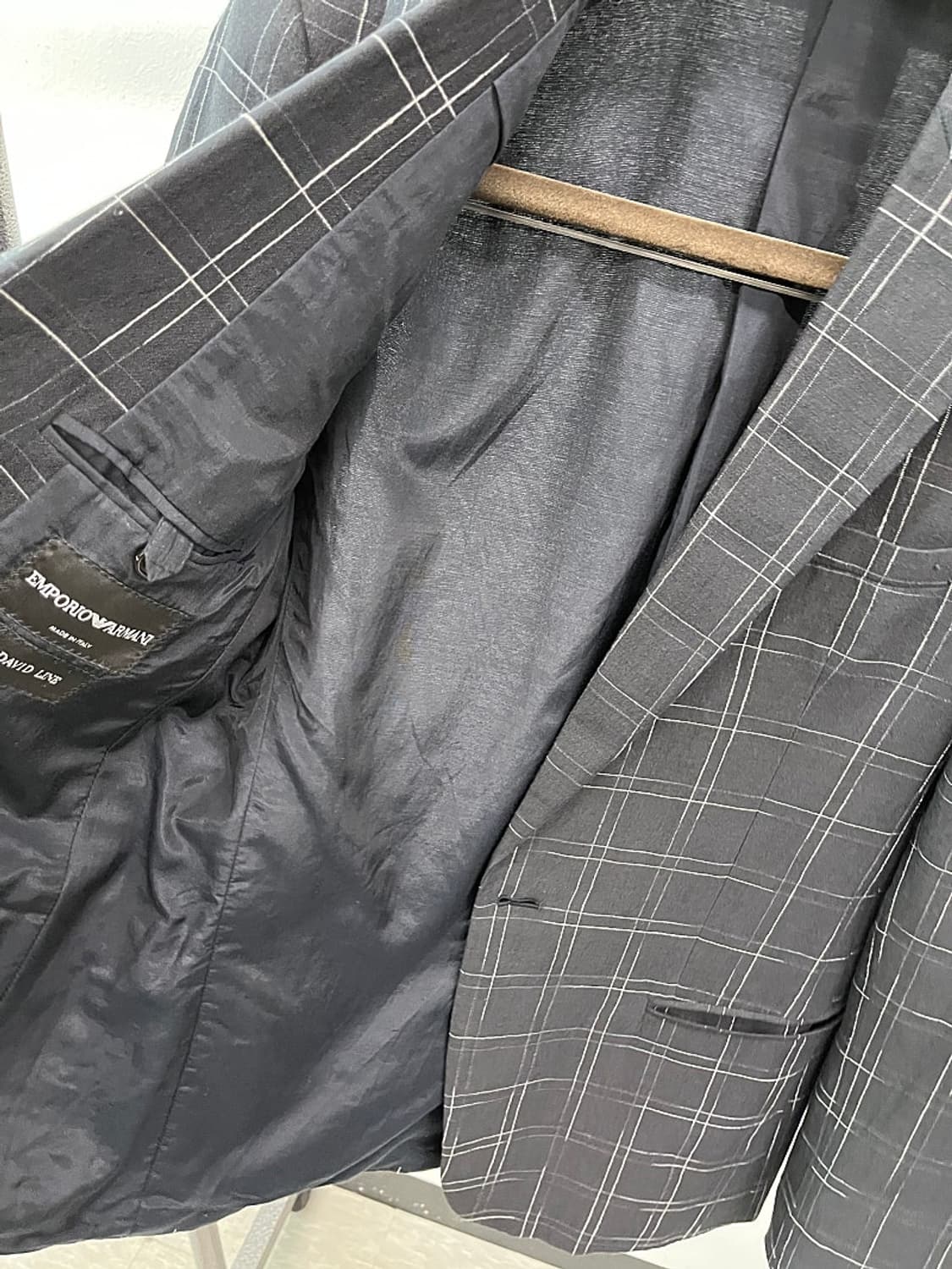 95) 엠포리오알마니 블랙 체크자켓  상품이미지4