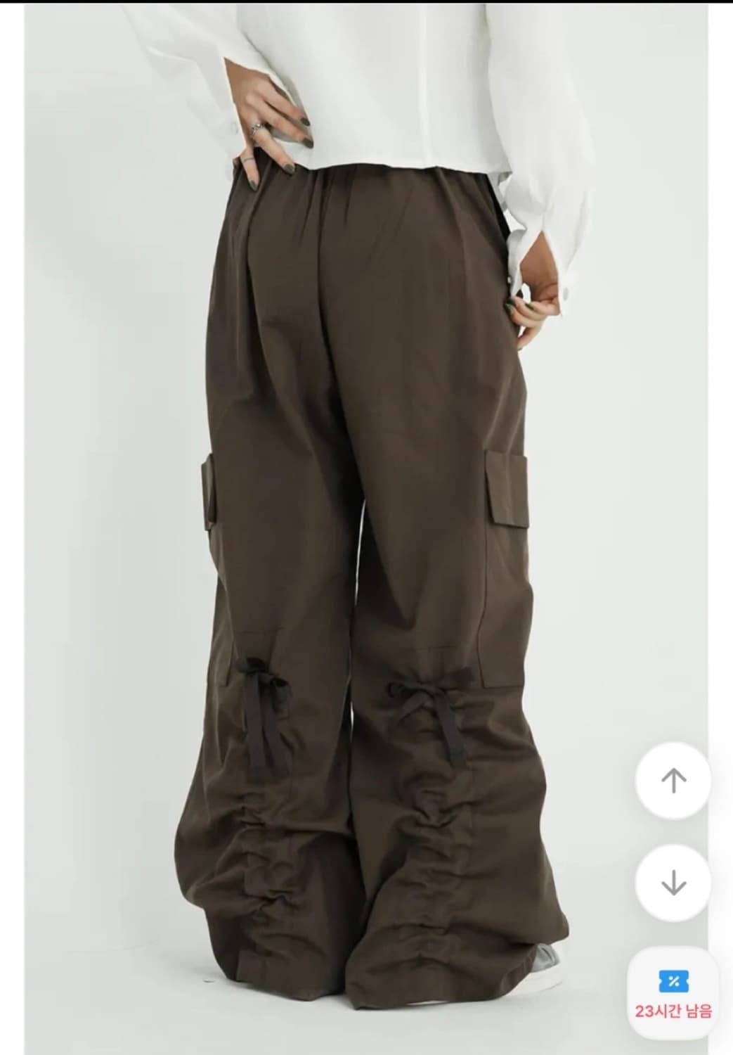 바이너리원 키미스 백셔링 리본 카고 파러슈트팬츠 상품이미지2