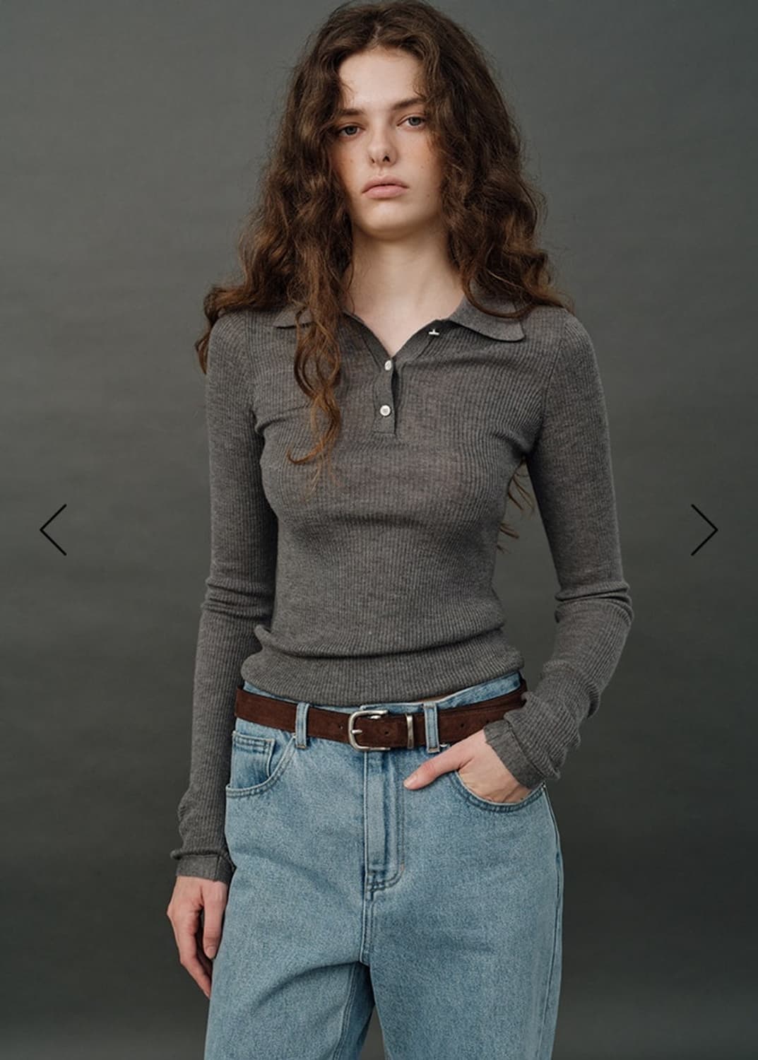 더바넷 레이어드 폴로 셔츠 니트  상품이미지2