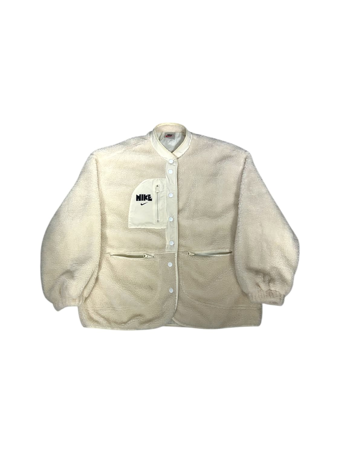 90s 나이키 아이보리 후리스 뽀글이 플리스 자켓  상품이미지5