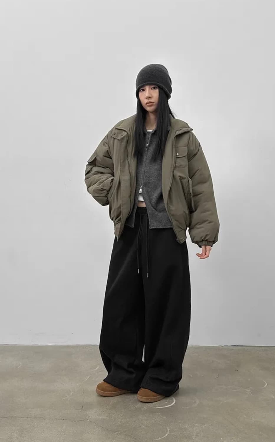 델티 오버핏 밴딩팬츠  상품이미지2