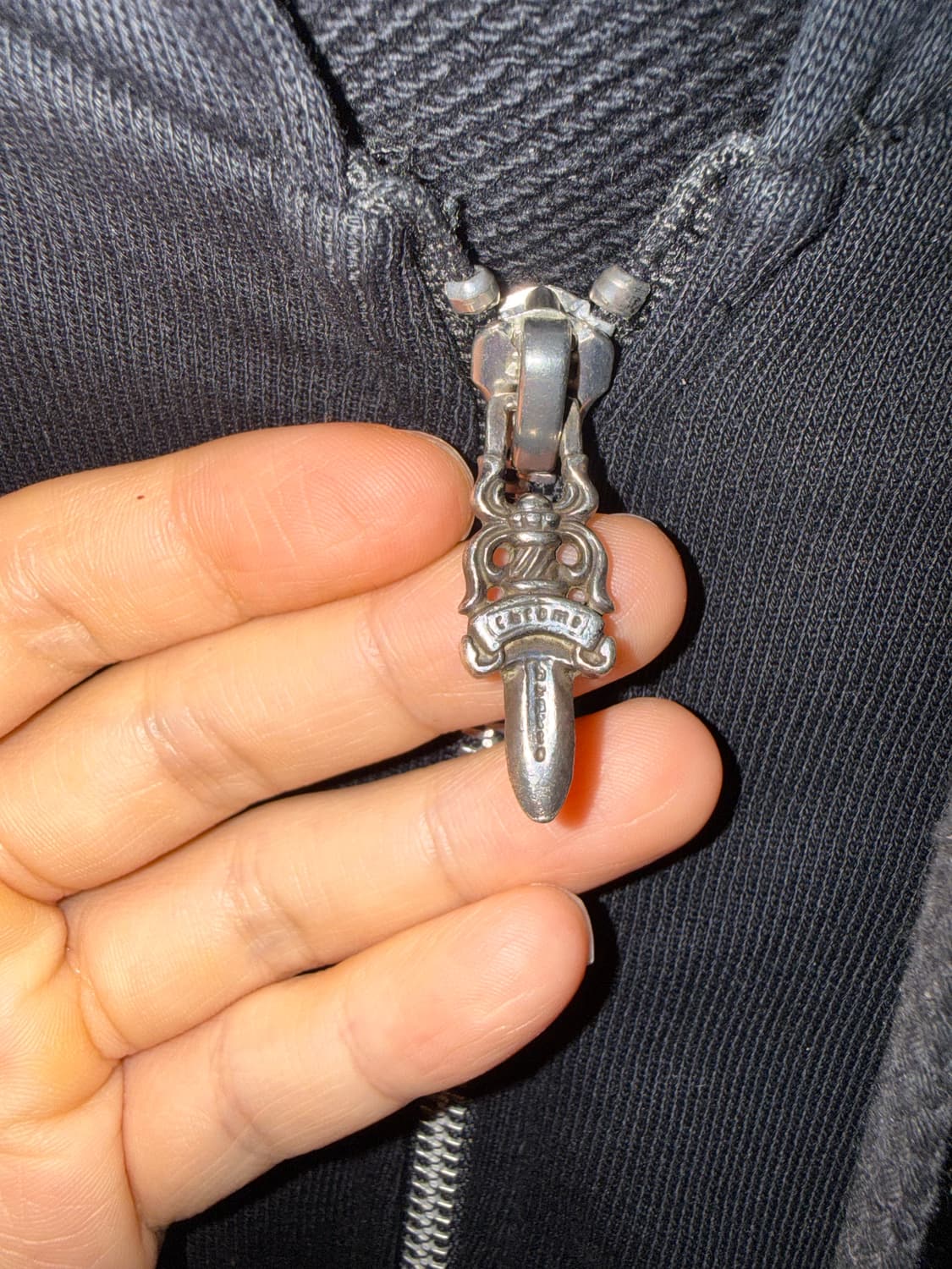 빈티지 크롬하츠 레더패치 후드집업 상품이미지4