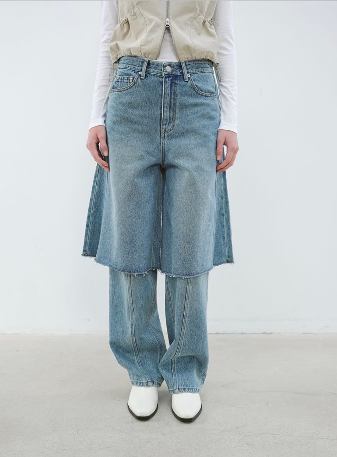 아옵트 버뮤다 데님팬츠 상품이미지1