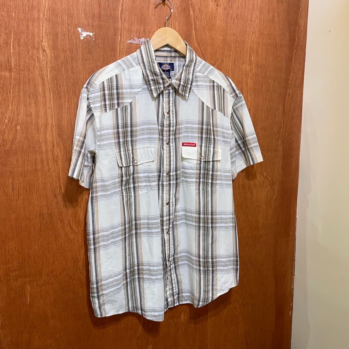 (L) Dickies 디키즈 체크 웨스턴 반팔 셔츠 상품이미지3