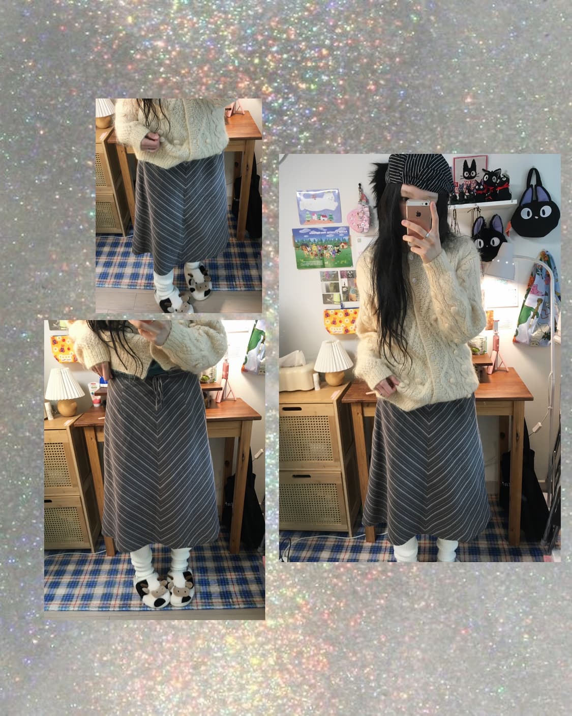 vintage chevron stripe skirt cocoa 상품이미지1