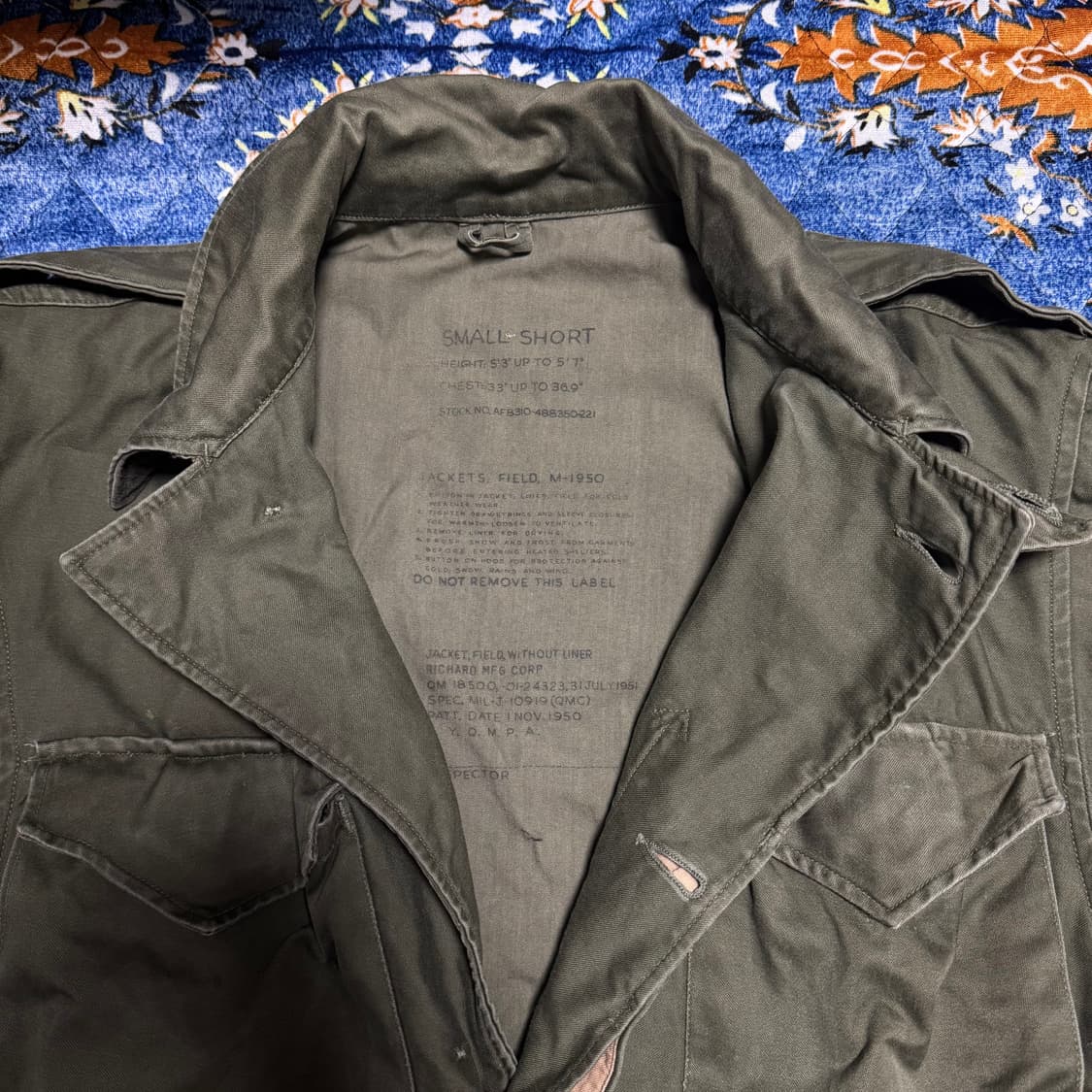 빈티지 50s 미군 오리지널 M50 필드자켓 S-S 상품이미지3